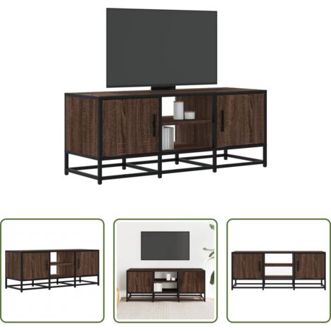 vidaXL Mobile da salotto -  Mobile TV Rovere Marrone 100x35x41 cm Legno Multistrato Metallo