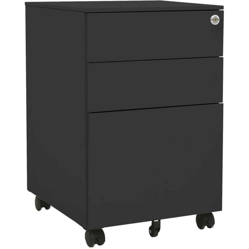 Mobile File Cabinet Anthracite 39x45x60 Cm Steel Vidaxl