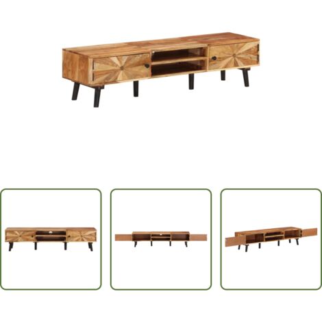 vidaXL Mobile HiFi -  Mobile Porta TV 145x35x35 cm in Legno Massello di Acacia