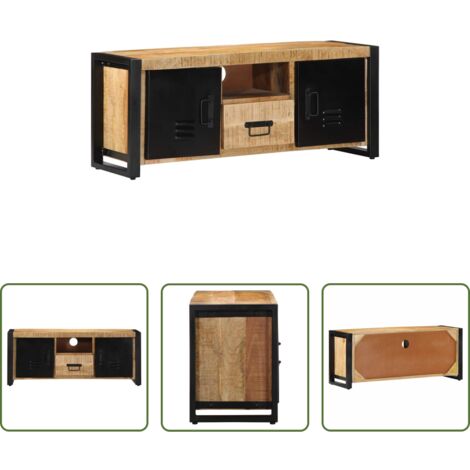 vidaXL Mobile in Legno di Mango -  Mobile Porta TV 100x30x40 cm in Legno Massello di Mango Grezzo