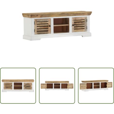 vidaXL Mobile in Legno di Mango -  Mobile Porta TV 110x30x40 cm in Legno Massello di Mango