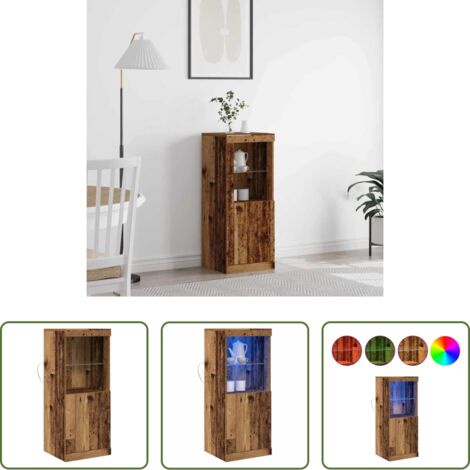 vidaXL Mobile in legno -  Madia LED Legno vecchio 41 x 37 x 100 cm Legno multistrato
