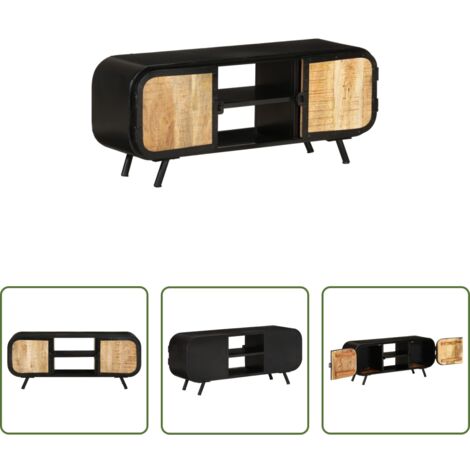 vidaXL Mobile in legno mango grezzo -  Mobile Porta TV 110x30x45 cm in Legno Massello di Mango Grezzo