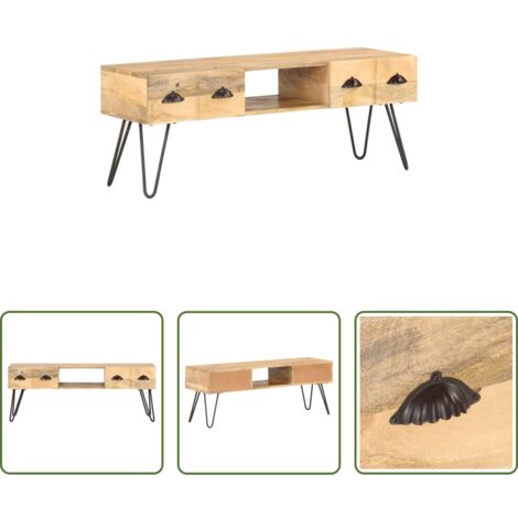 vidaXL Mobile in legno mango -  Mobile Porta TV 120x35x45 cm Legno Massello di Mango