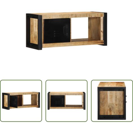 vidaXL Mobile in legno mango -  Mobile Porta TV 80x30x35 cm in Legno Massello di Mango Grezzo