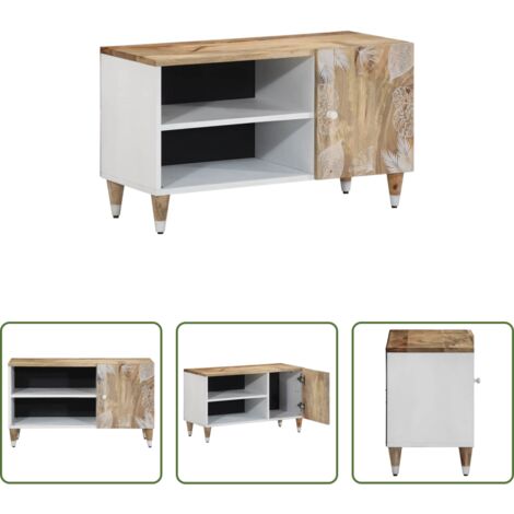 vidaXL Mobile in Legno Mango -  Mobile Porta TV 80x31,5x46 cm in Legno Massello di Mango