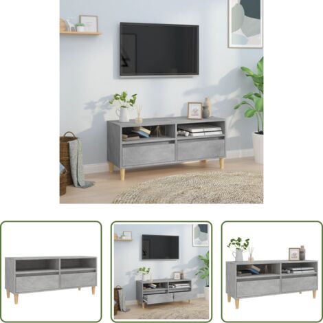 vidaXL Mobile in legno -  Mobile per TV Grigio Cemento 100x34,5x44,5 cm Legno Multistrato