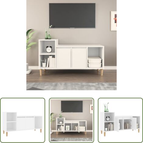 vidaXL Mobile in legno -  Mobile Porta TV Bianco 100x35x55 cm in Legno Multistrato