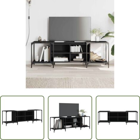 vidaXL Mobile in legno -  Mobile Porta TV Nero 153x37x50 cm in Legno Multistrato