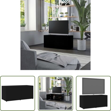 vidaXL Mobile in legno -  Mobile Porta TV Nero 80x34x36 cm in Legno Multistrato