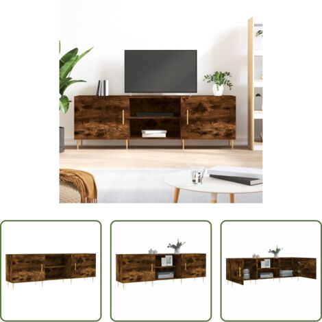 vidaXL Mobile in Legno -  Mobile Porta TV Rovere Fumo 150x30x50 cm in Legno Multistrato