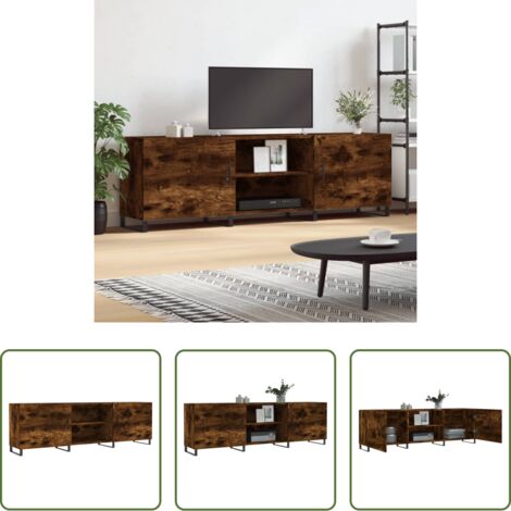 vidaXL Mobile in Legno -  Mobile Porta TV Rovere Fumo 150x30x50 cm in Legno Multistrato
