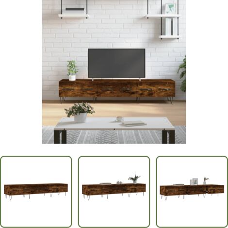 vidaXL Mobile in Legno -  Mobile Porta TV Rovere Fumo 150x36x30 cm in Legno Multistrato