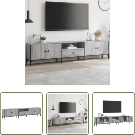 vidaXL Mobile in legno -  Mobile TV Cassetto Grigio Sonoma 200x25x44 cm Legno Multistrato