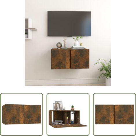 vidaXL Mobile in legno -  Mobile TV Pensile Rovere Fumo 60x30x30 cm in Legno Multistrato