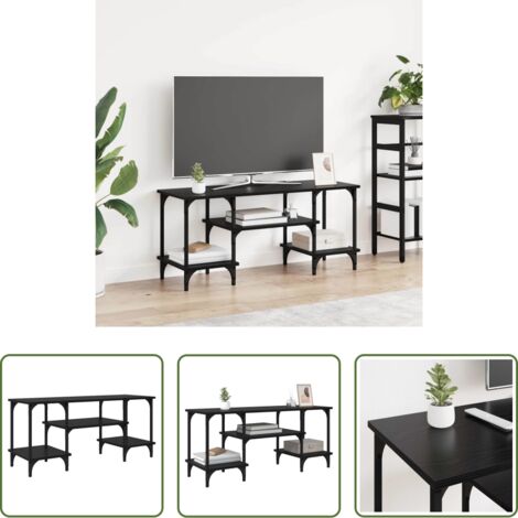 vidaXL Mobile in legno -  Mobile TV Rovere Nero 102 x 35 x 45,5 cm