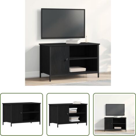 vidaXL Mobile in legno -  Mobile TV Rovere nero 80 x 40 x 50 cm Legno multistrato