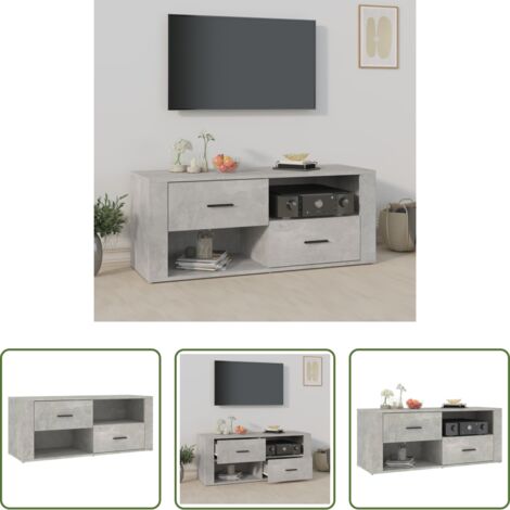 vidaXL Mobile in legno multistrato -  Mobile per TV Grigio Cemento 100x35x40 cm Legno Multistrato