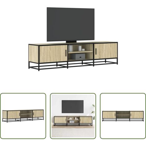 vidaXL Mobile in legno multistrato -  Mobile TV Rovere Sonoma 160x35x41cm Legno Multistrato e Metallo