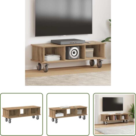 vidaXL Mobile in legno -  Supporto TV Rovere artigianale 100 x 35 x 35 cm