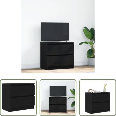 vidaXL Mobile in legno tecnico -  Mobile Porta TV Nero 60x35x54 cm in Legno Multistrato