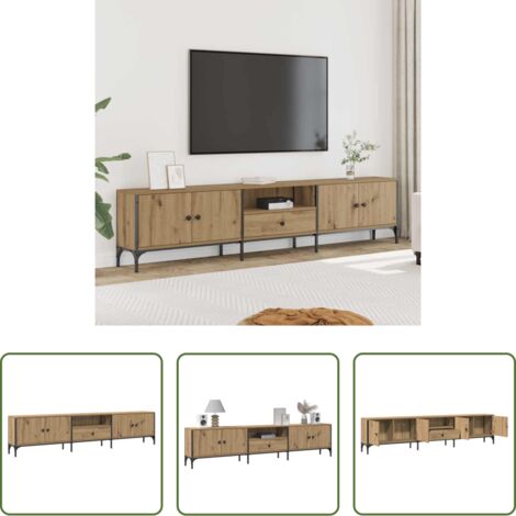 vidaXL Mobile in truciolato -  Mobile TV Cassetto Rovere Artigianale 200x25x44cm in Truciolato