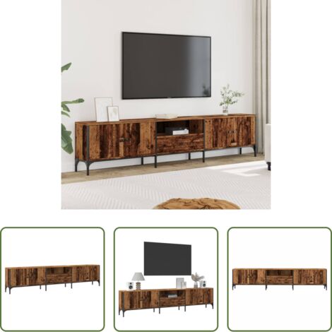 vidaXL Mobile in truciolato -  Mobile TV con Cassetto Legno Antico 200x25x44 cm in Truciolato