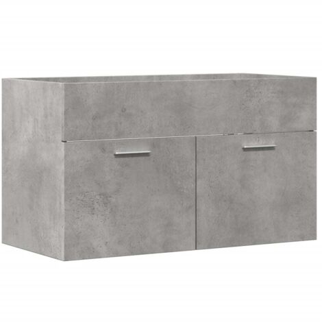 vidaXL Mobile Lavabo Bagno Grigio Cemento 90x38,5x46 cm Multistrato