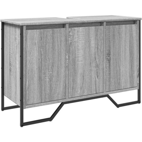 vidaXL Mobile Lavabo Bagno Grigio Sonoma 91x35x60 cm in Truciolato