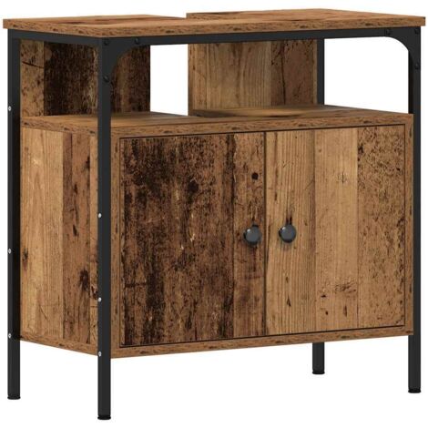vidaXL Mobile Lavabo Bagno Legno Antico 60x30x60 cm Legno Multistrato