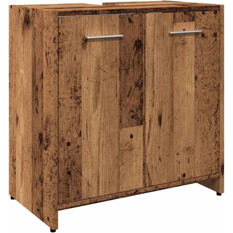 vidaXL Mobile Lavabo Bagno Legno Antico 60x33x60 cm Legno Multistrato