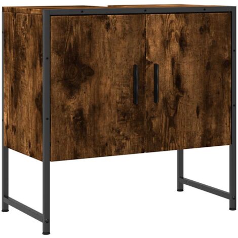 vidaXL Mobile Lavabo Bagno Rovere Fumo 60x33x60 cm Legno Multistrato