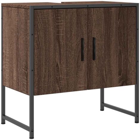 vidaXL Mobile Lavabo Bagno Rovere Marrone 60x33x60cm Legno Multistrato