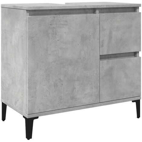 vidaXL Mobile Lavabo da Bagno Grigio Rovere 65x33x60cm in Truciolato