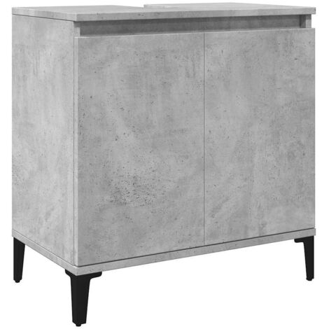 vidaXL Mobile Lavabo Grigio Cemento 58x33x60 cm in Legno Multistrato