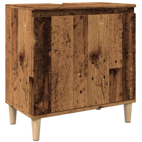 vidaXL Mobile Lavabo Legno Antico 58x33x60 cm in Legno Multistrato