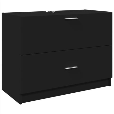 vidaXL Mobile Lavabo Nero 78x37x59 cm in Truciolare