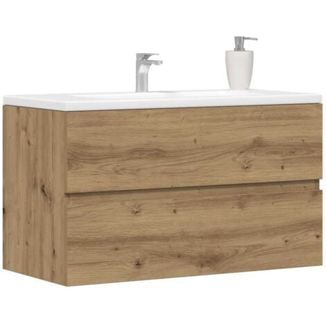 vidaXL Set Mobili da Bagno 2 pz Bianco in Legno Multistrato