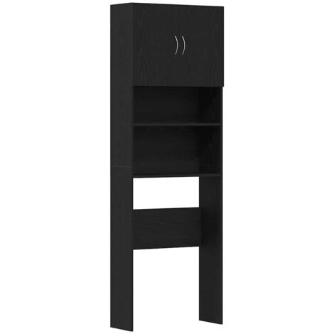 vidaXL Mobile Lavatrice Rovere Nero 64x24x190 cm in Legno Multistrato