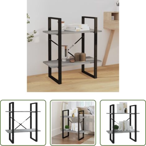vidaXL Mobile -  Libreria a 2 Ripiani Grigio Sonoma 60x30x70cm Legno Multistrato