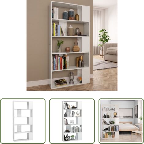 vidaXL Mobile - Libreria/Divisorio Bianco Lucido 80x24x159 cm
