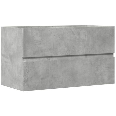 vidaXL Mobile Pensile da Bagno Grigio Cemento 80x38,5x45 cm Truciolato