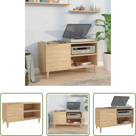 vidaXL Mobile per dischi in vinile -  Mobile Porta Dischi Rovere Sonoma 84,5x38x48 Legno Multistrato
