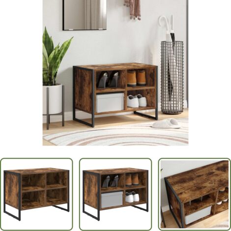 vidaXL Mobile per interni -  Mobile per scarpe Quercia Fumosa 60 x 35 x 44 cm