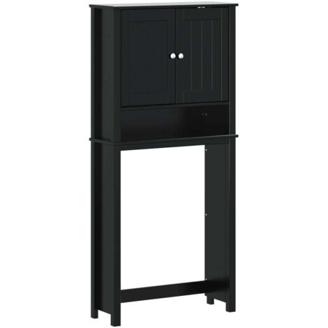 vidaXL Mobile per Lavatrice BERG Nero 76x27x164,5cm Legno Massello