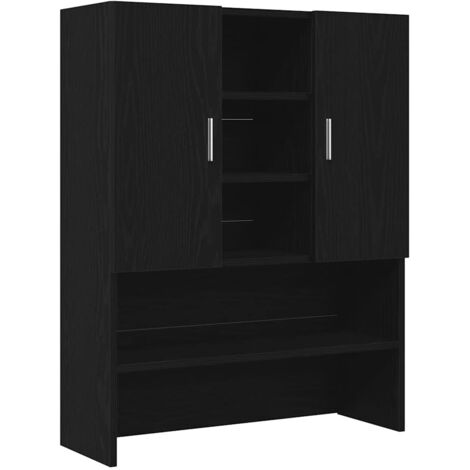 vidaXL Mobile per Lavatrice Rovere Nero 70,5x25,5x90 cm