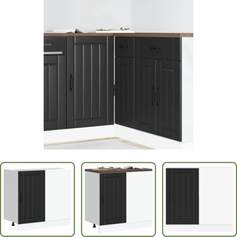 vidaXL Mobile per lavello -  Mobiletto da cucina "Lucca" Nero in legno ingegnerizzato
