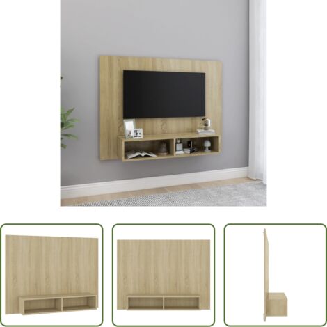 vidaXL Mobile per prodotti multimediali -  Mobile TV a Muro Rovere Sonoma 120x23,5x90 cm Legno Multistrato