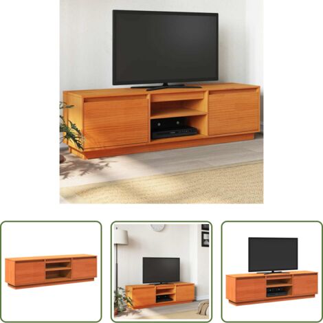 vidaXL Mobile per salotto -  Mobile TV Marrone Cera 140x35x40 cm in Legno Massello di Pino