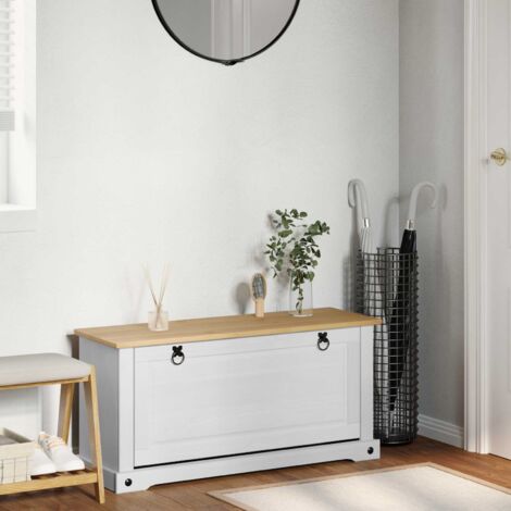 Scarpiera a Muro Grigio Cemento100x35x38cm in Legno Multistrato